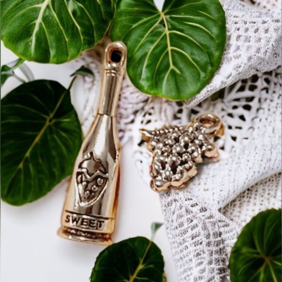 Jewelry - Wine Bottle and Grapes Charms